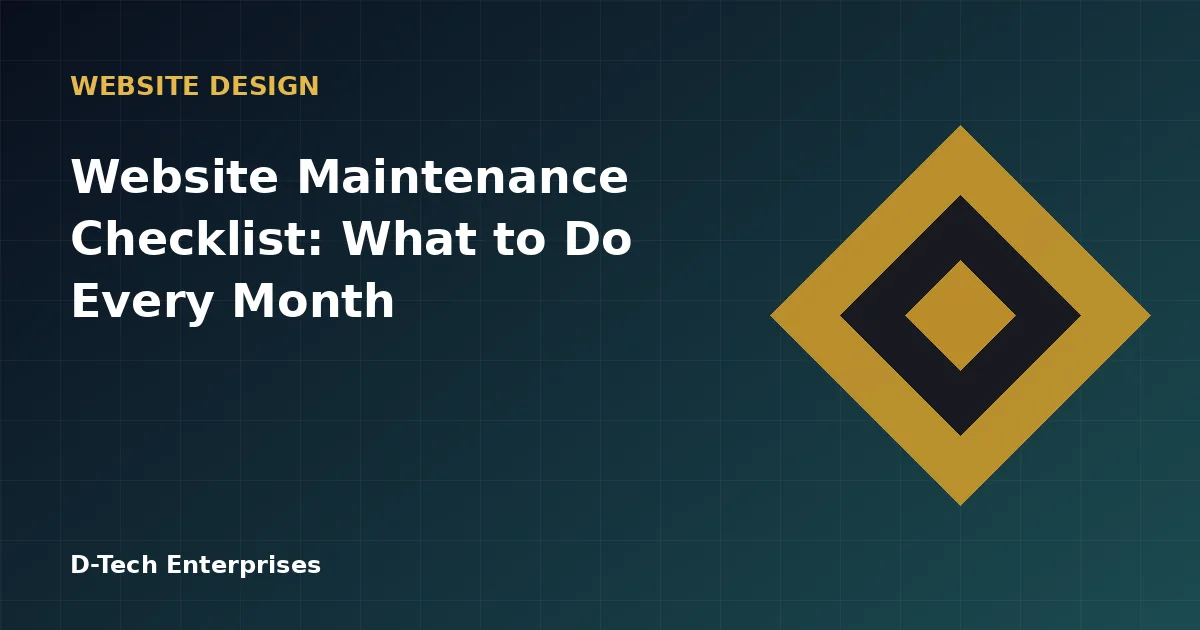 Website Maintenance Checklist: What to Do Every Month