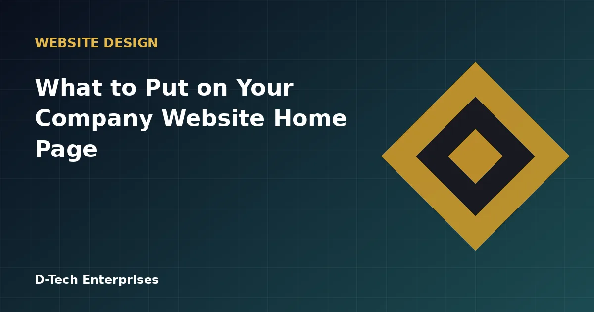 What to Put on Your Company Website Home Page